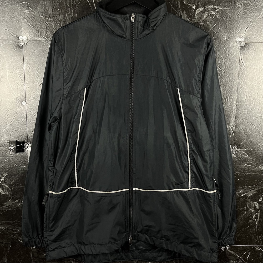 Nike Women's Black Vtg Silver Running Track Jacket Medium